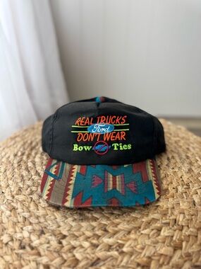 Vintage 90’s Ford Real Trucks Don't Wear Bow Ties Aztec Snapback Adjustable Hat